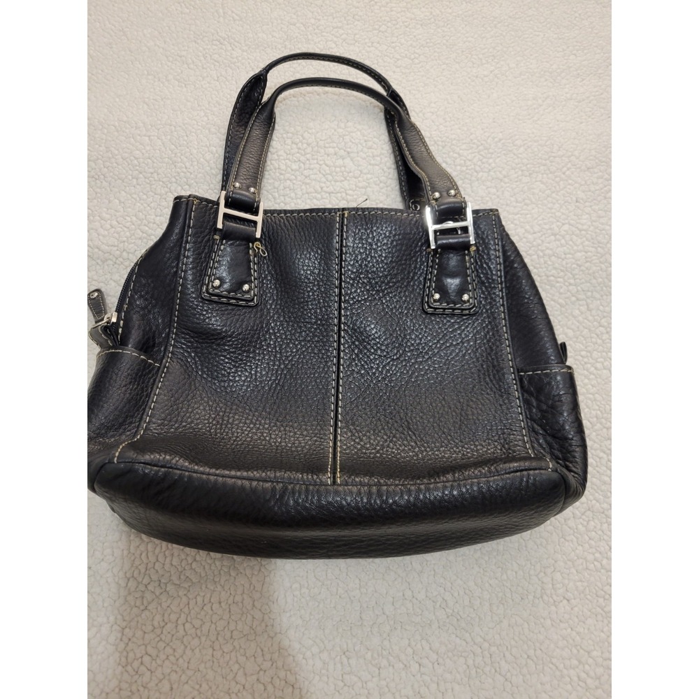 Vintage Fossil Y2K Black Pebbled Leather Zippered Shoulder Handbag Bag Medium